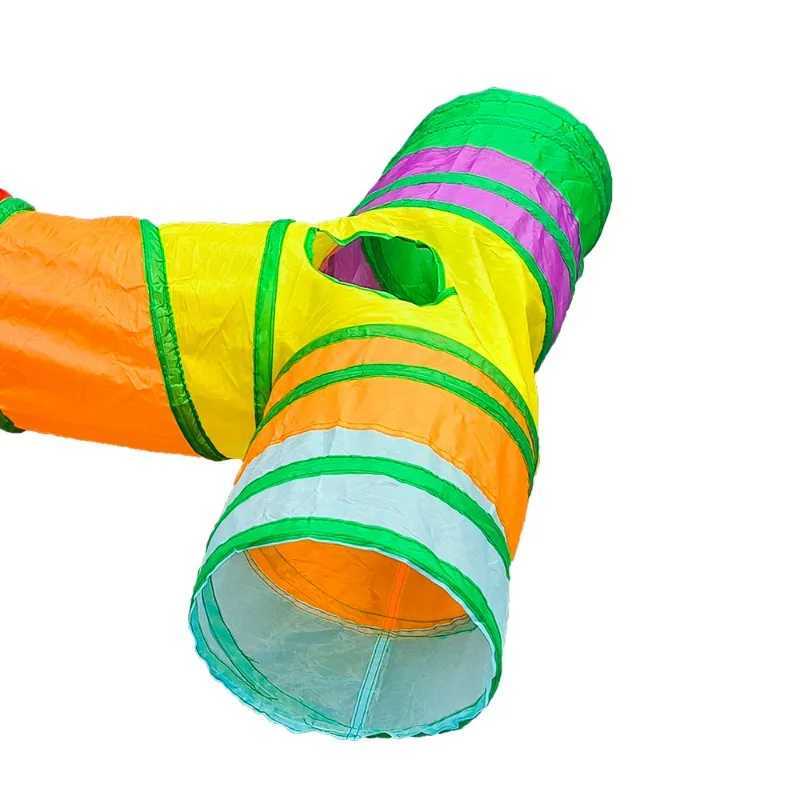New Creative S Way T Way Cat Play Tunnel Folding Indoor Pet Interaction Tunnel Kitten Exercise Supplies Y250412