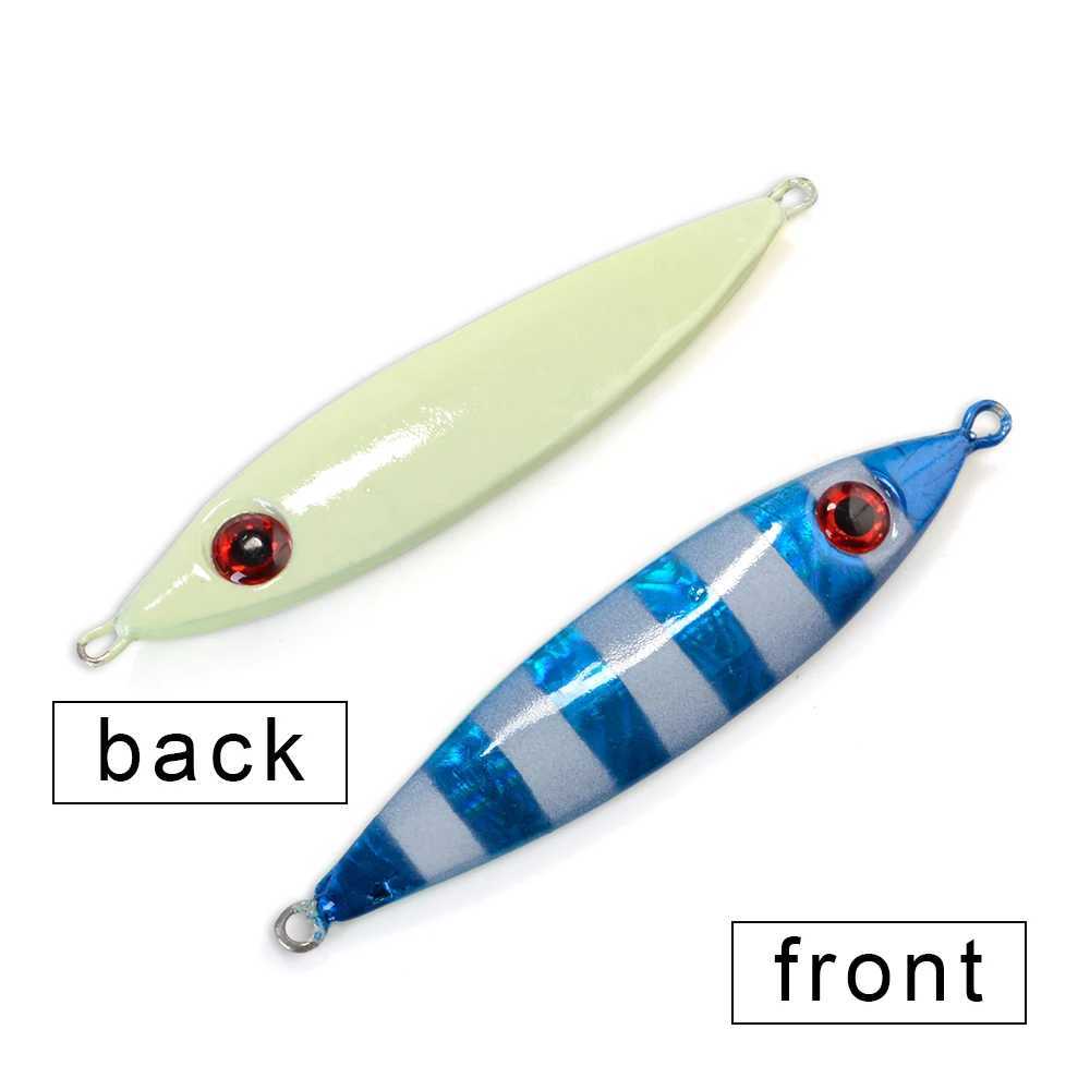 FISH KING 1PC 30G/40g/60G 3D eyes Laser Body Back Luminous Metal Jig Lure Paillette Knife Artificial Hard Bait Sea Fishing Lure Z250411