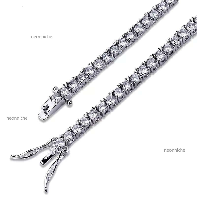 HipHop Custom Women's Tennis Bracelet 4-5mm Moissanite Square/Round k Chain Sier Jewelry for Weddings