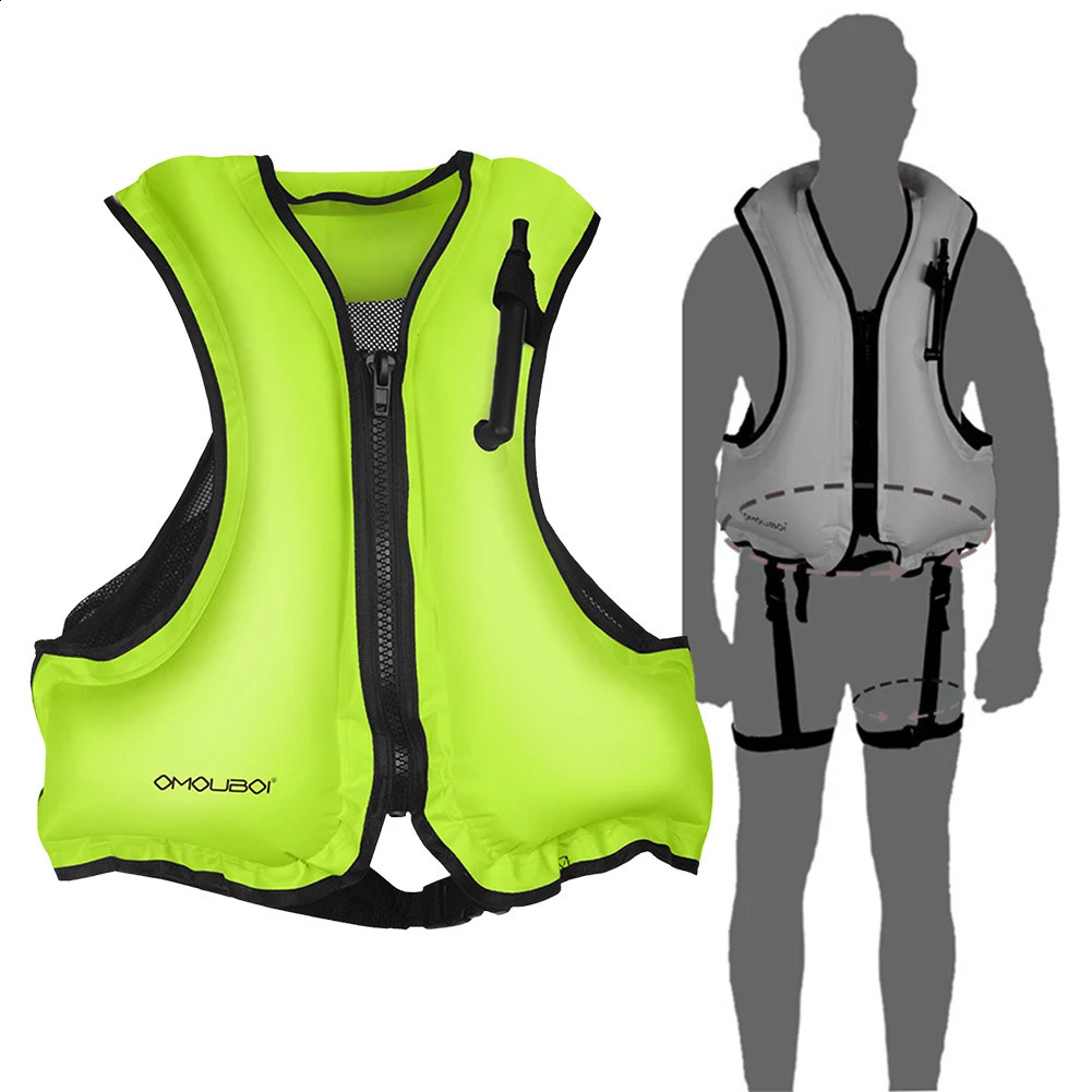 Inflatable Snorkeling Vest Breathable Swimming Life Vest Water Sports Safety Vest for Snorkeling Swimming Kayaking Boating 250411