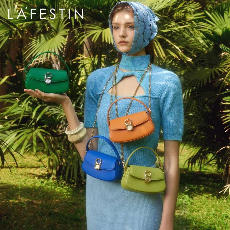 LA FESTIN New Design Original Chain Small Handbag Crossbody Fashion Shoulder Messenger Saddle Bag