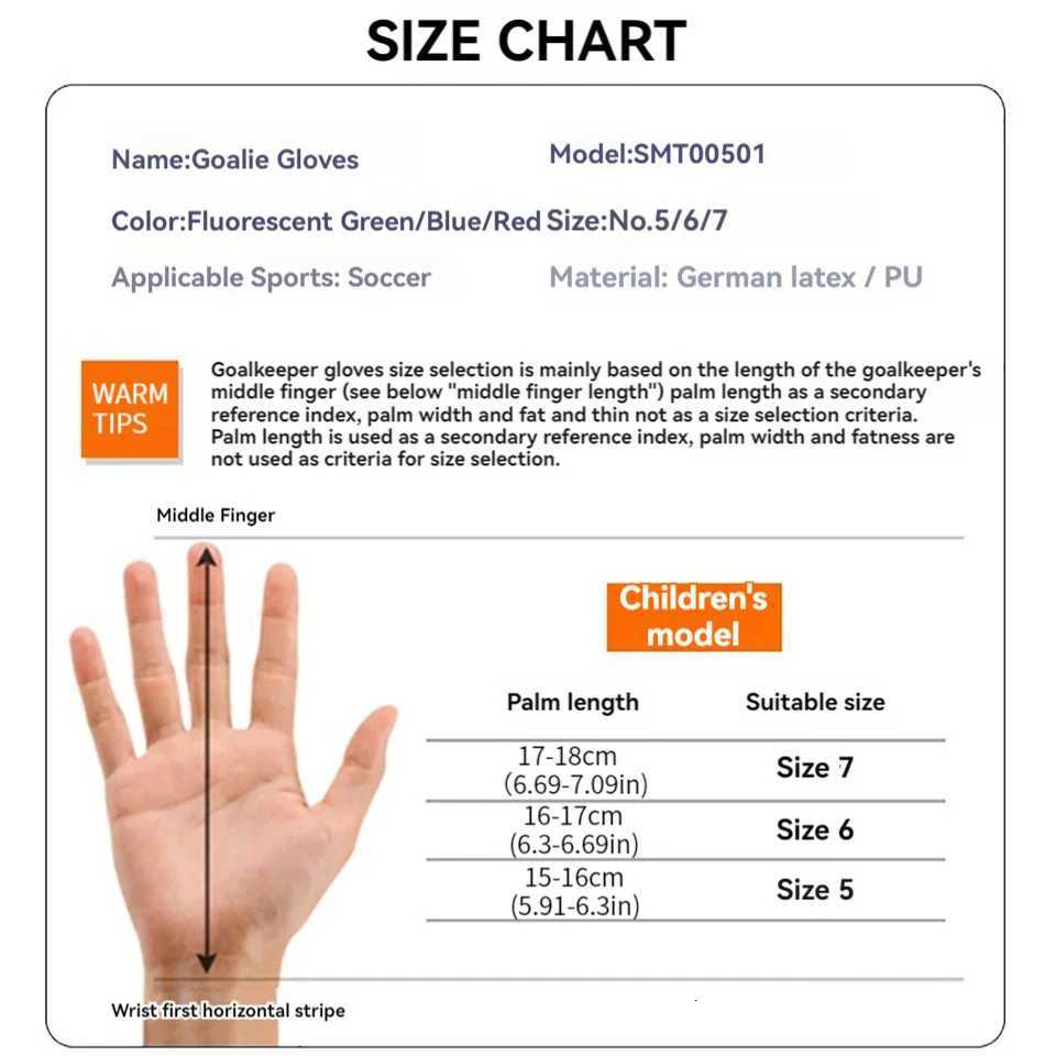 Loogdeel Football Goalkeeper Gloves Finger Protect Thickened Anti-slip Wear-resistant Adult Child Soccer Training Sports GlovesW251112