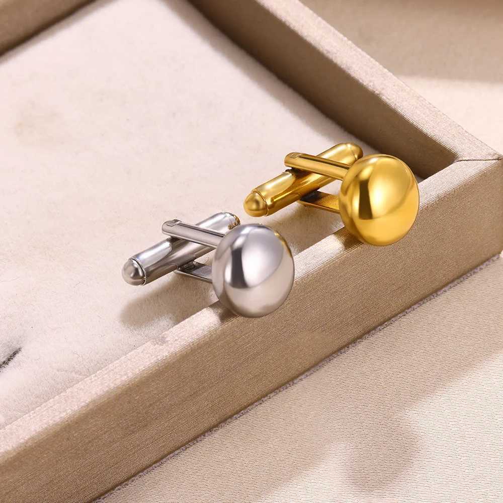 One piece cufflinks mens gold stainless steel wedding party mens tie clip jewelry shirt jacket cuffs mens giftT250412