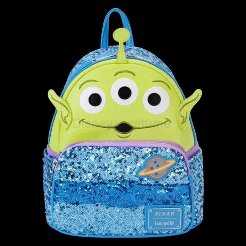 Disney Toy Story Alien Loungefly Glitter Mini Backpack Cute Cartoon Student Backpack ChildrenS Outdoor Travel Bag Girls Gift X250412