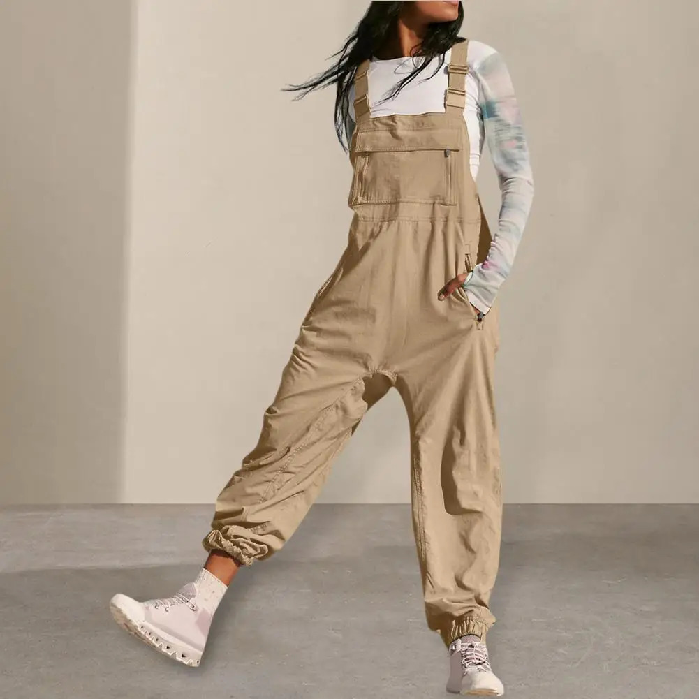 Women Dungarees Stylish Cargo Jumpsuit with Zipper Pockets for Women Workwear Outfit for Travel Wear Women Square Collar251112