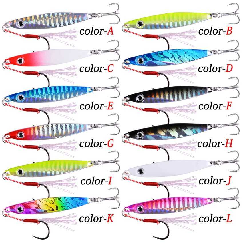 2022 Metal Jig Fishing Lure Weights 7g-40g Trolling Hard Bait Bass Fishing Bait Tackle Trout Jigging Lure Jigs Saltwater Lures Z250411