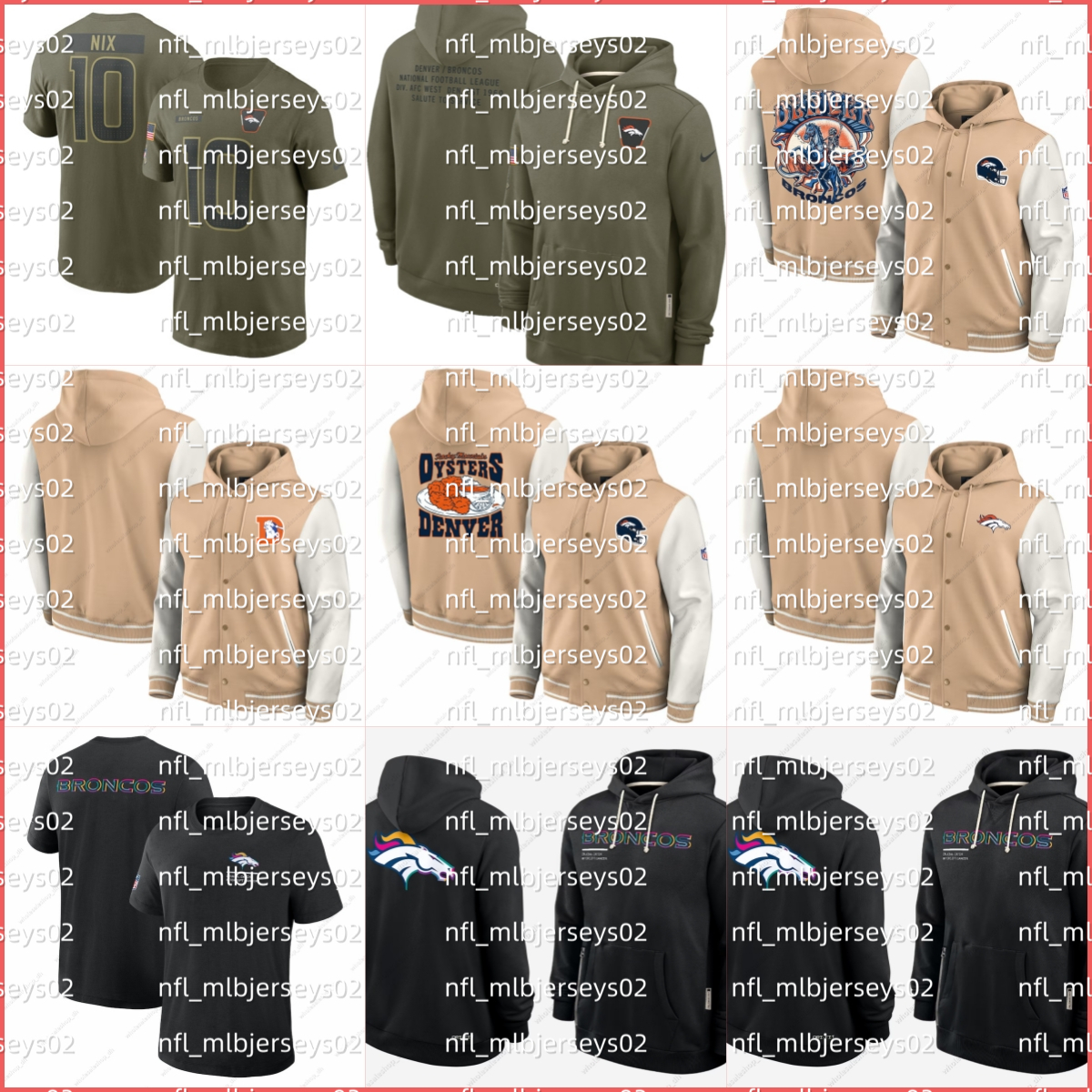 Broncos Men Black 2025 Salute to Service Crucial Catch Sideline Standard Issue Hoodie Beige Jacket Women Youth Olive T-Shirt Pullover