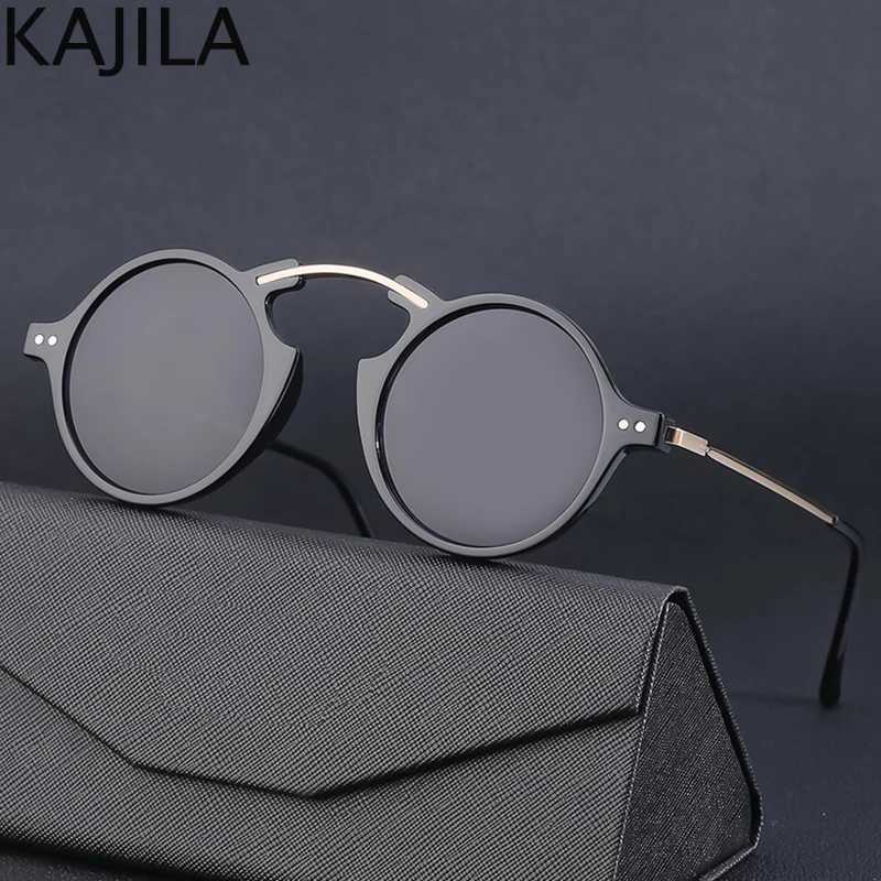 Vintage Small Round Steampunk Sunglasses Men 2025 Luxury Brand Punk Sun Glasses For Women With A Case Gaming Computer Eyeglass Z250411