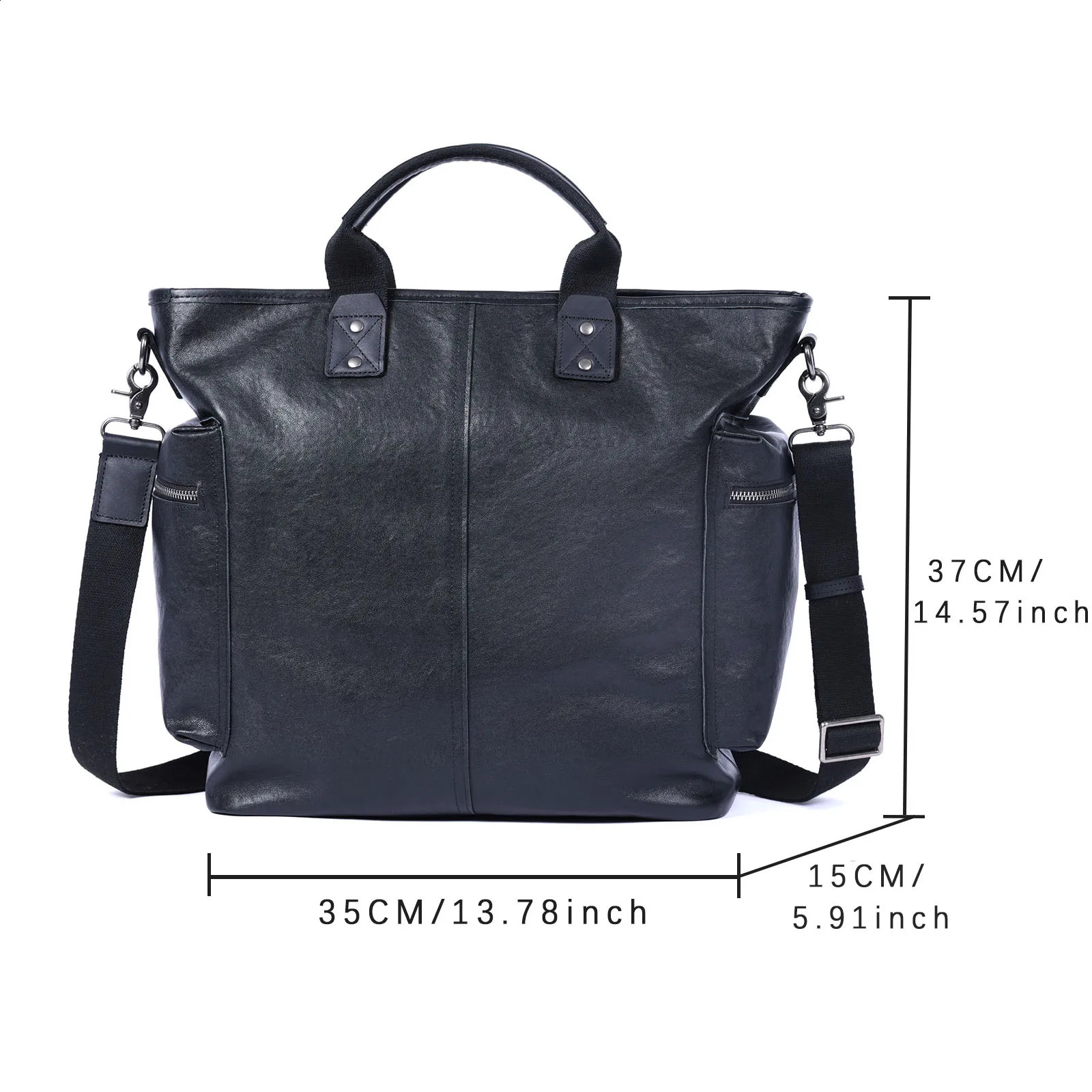 Genuine Leather Mens Brifecase 15 Inch Laptop Bags Simple Cowhide HandBag Vegetable-tanned Leather Fashion Casual Style 250407