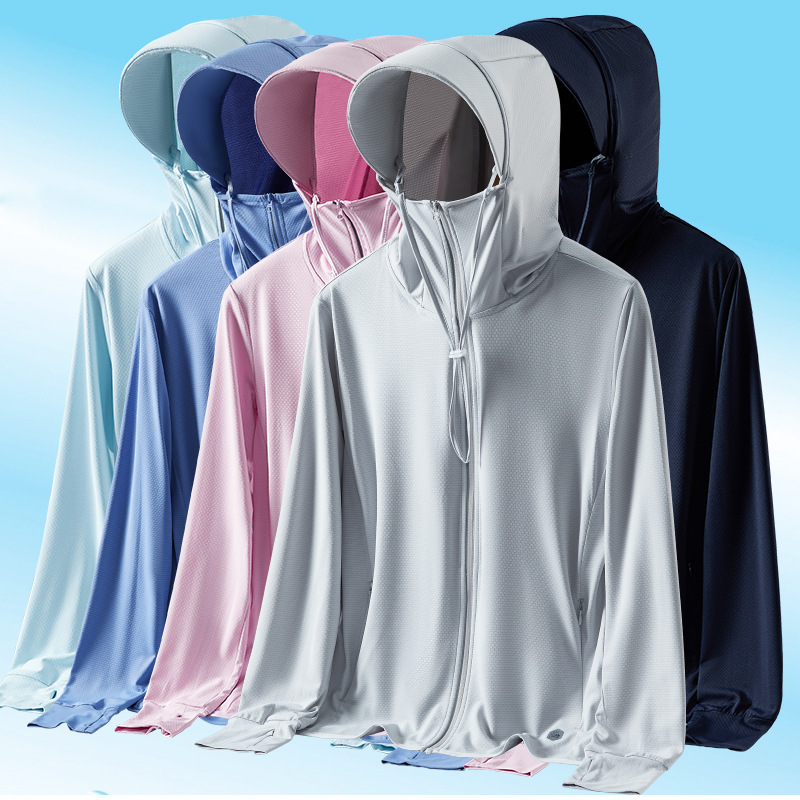 Outdoor Skin Clothing Summer Anti Uv Ice Silk Mens and Womens Quick Drying Jacket Long Sleeved Thin Breathable Sports Sun Protection Clothing