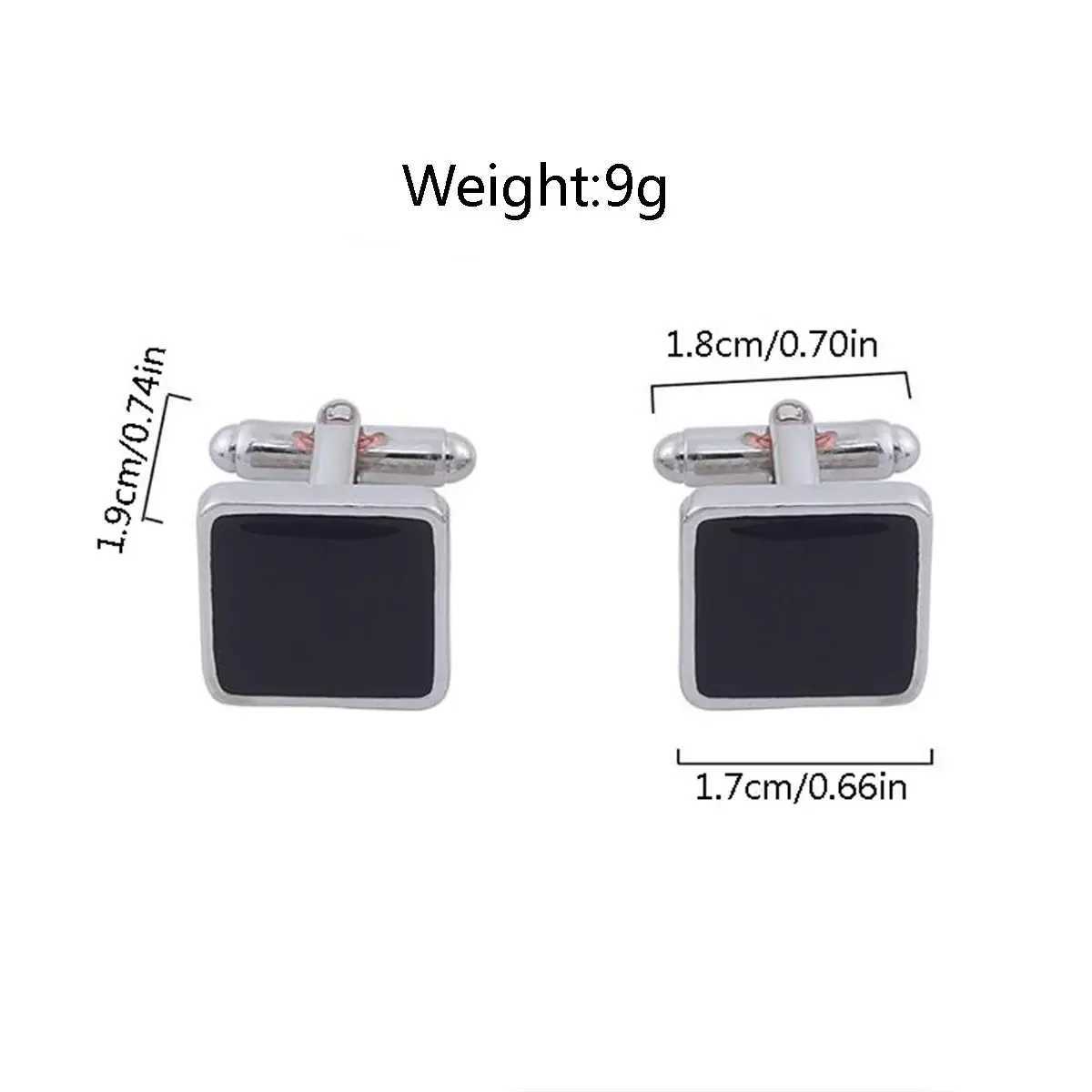 2PCS square metal black cufflinks fashion alloy geometric pattern mens shirt cufflinks party jewelry accessories giftsT250412