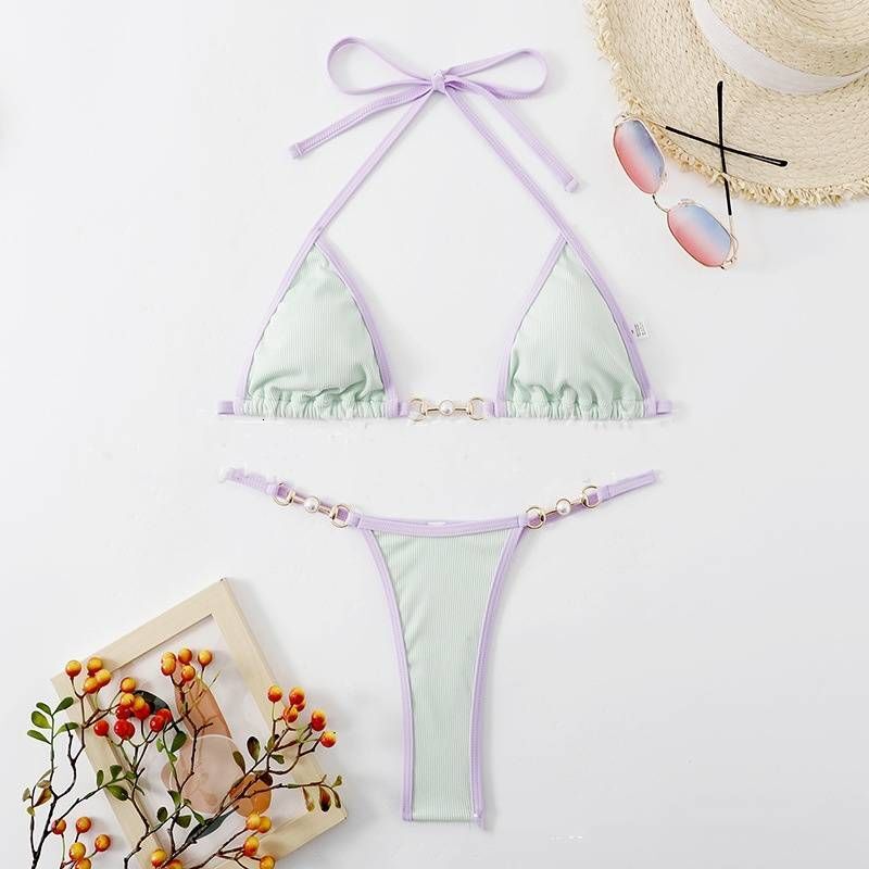 Women's Clothing New Two Piece Bikini Color Matching Swimsuit
