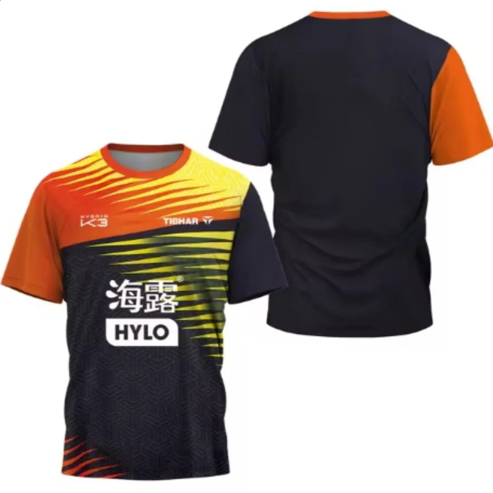 Summer Triangle Fragments Mens Table Tennis T-shirt Badminton Mens Quick Drying Breathable Short Sleeve 250411