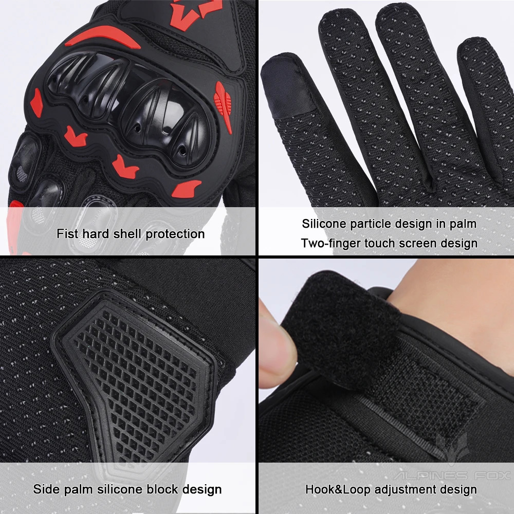 Summer Men Motorcycle Gloves Hard Knuckle Touch Screen Motorbike Motocross Moto Biker Accessories MXXL 251112