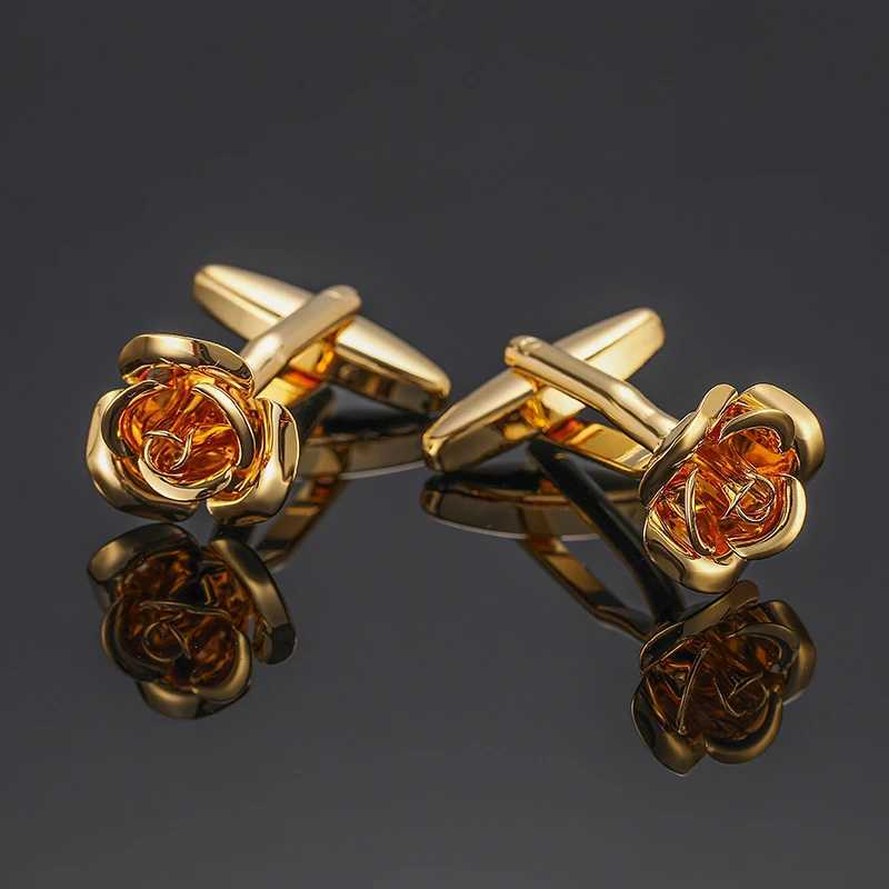 High quality mens French shirt cufflinks Love Rose Lucky Clover Maple Leaf Plum Cufflink Button Set Accessories Jewelry WholesaleT250412