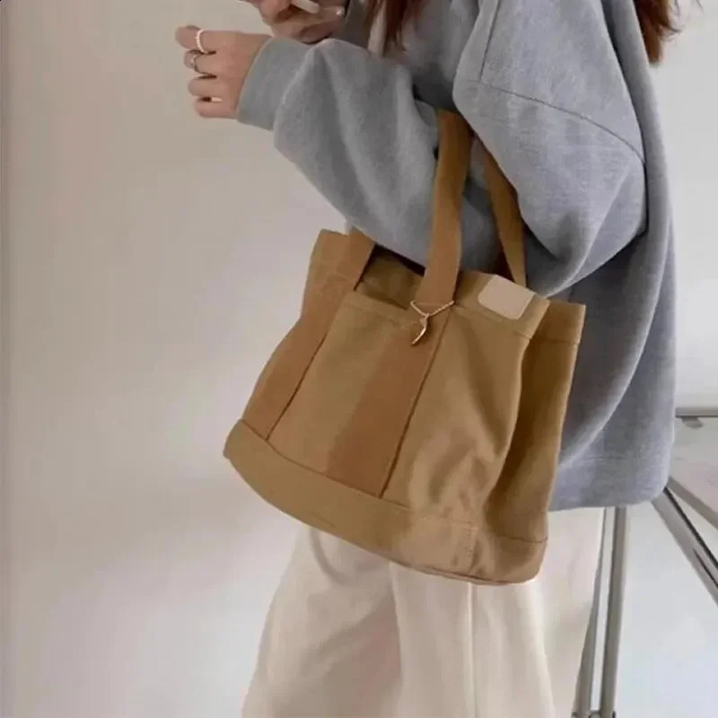 Daily lunch bag practical large capacity handbag womens shopping canvas bag student backpack 250410