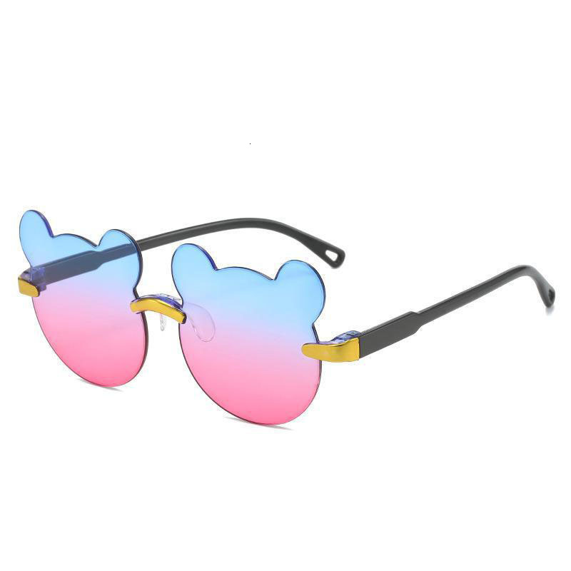 New frameless teddy bear for children, sunscreen, cute cartoon photography, baby glasses, UV resistant sunglasses