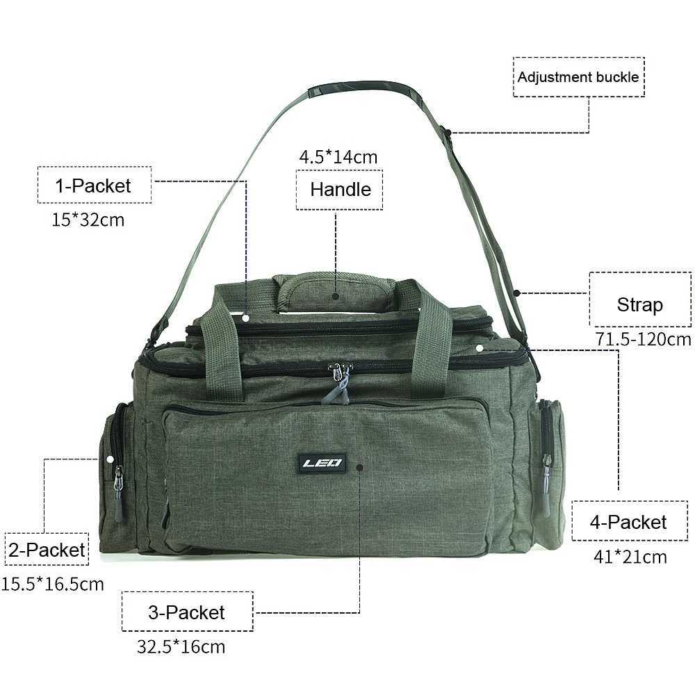 Large Capacity Nylon Cloth Shoulder Messenger Shoulder Multifunctional Fishing Bag Fishing Tackle Reel Camera Storage Bag Z250411
