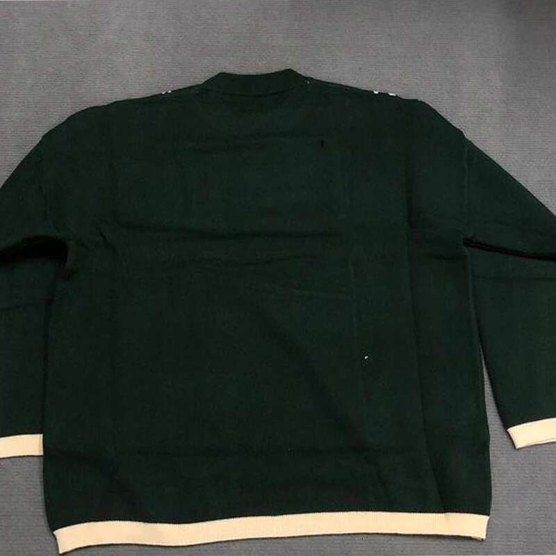Green Hip Hop Street Gothic Wool Vintage Pullover Knitted For Men And Women Y2k Haruku Punk Style Sweater EMO