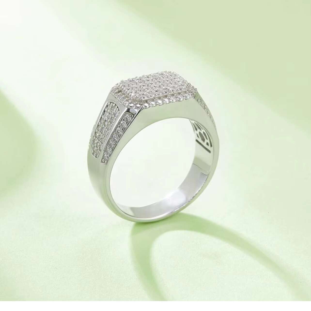 Luxury Fine Jewelry Mens Wedding Ring 0.98ct D Grade Cut S925 Sterling Silver Platinum Plated Moissanite Rings Fashion Style