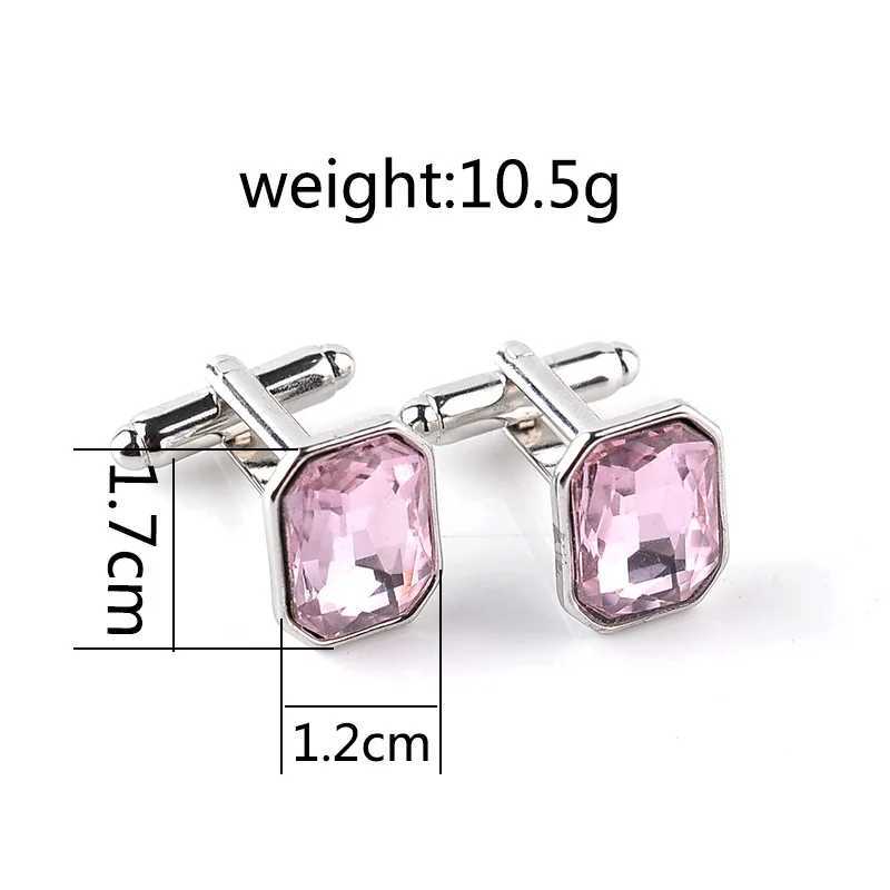 Real stone cufflinks pink blue purple green orange crystal cufflinks mens business cufflinks mens shirt cufflinksT250412