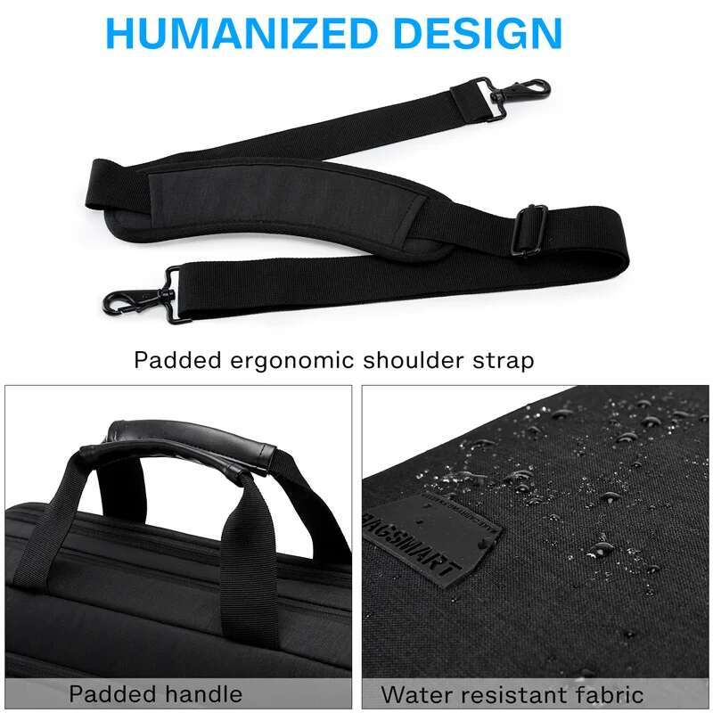 BAGSMART 17.3 Inch Expandable Men Women Computer Briefcase Laptop Shoulder Bag For Business Work Travel
