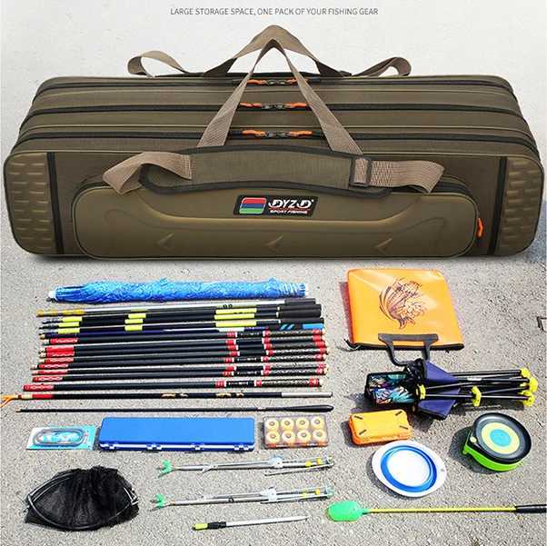 2/3/4 Layers Fishing Rod Bag Multifunctional Shell Reel Lures Bags Large Capacity Case For Fishing Pole Gear 80/90/100/120/130CM Z250411