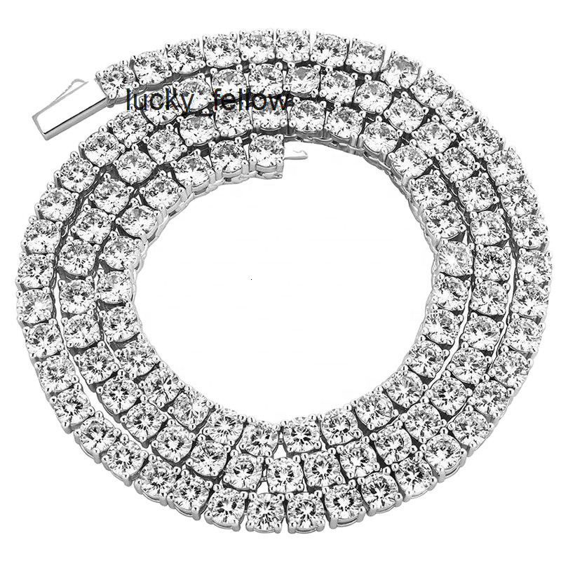Speedin Custom 18in 20in 22in 24in Moissanite Necklace DEF VVS Lab Diamond Tennis Chain for Men Jewelry