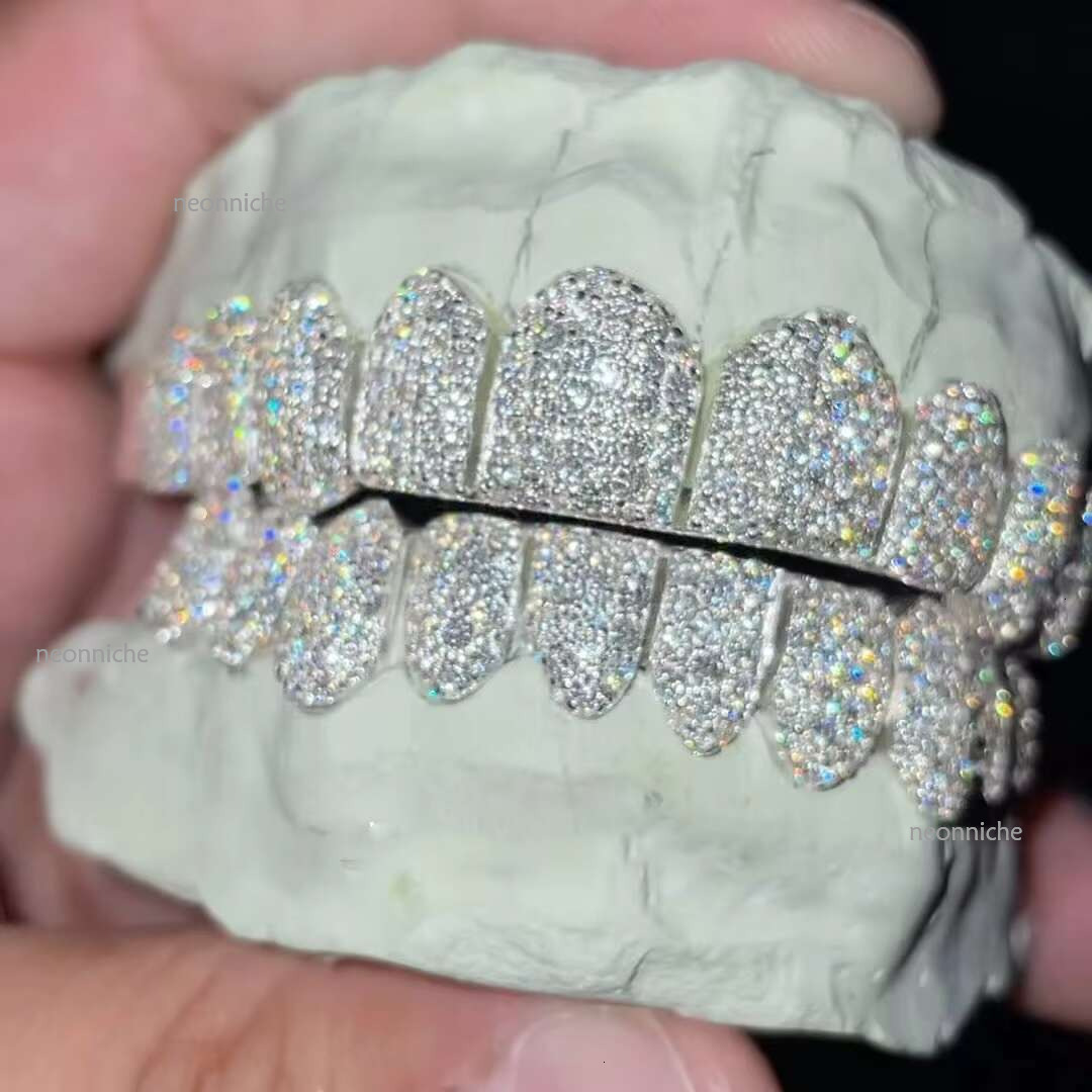 Custom Made Jewelry Vvs Moissanite Dia Tooth 10k 14k Gold Sier Iced Out Grillz for Teeth