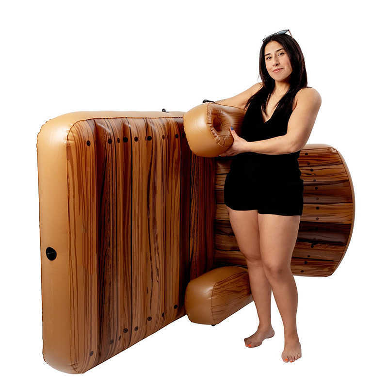 Inflatable swimming circle adult water seat lounge chair sofa sunshade cover backrest floating row sun drying pool swimming pool floating bed J250412