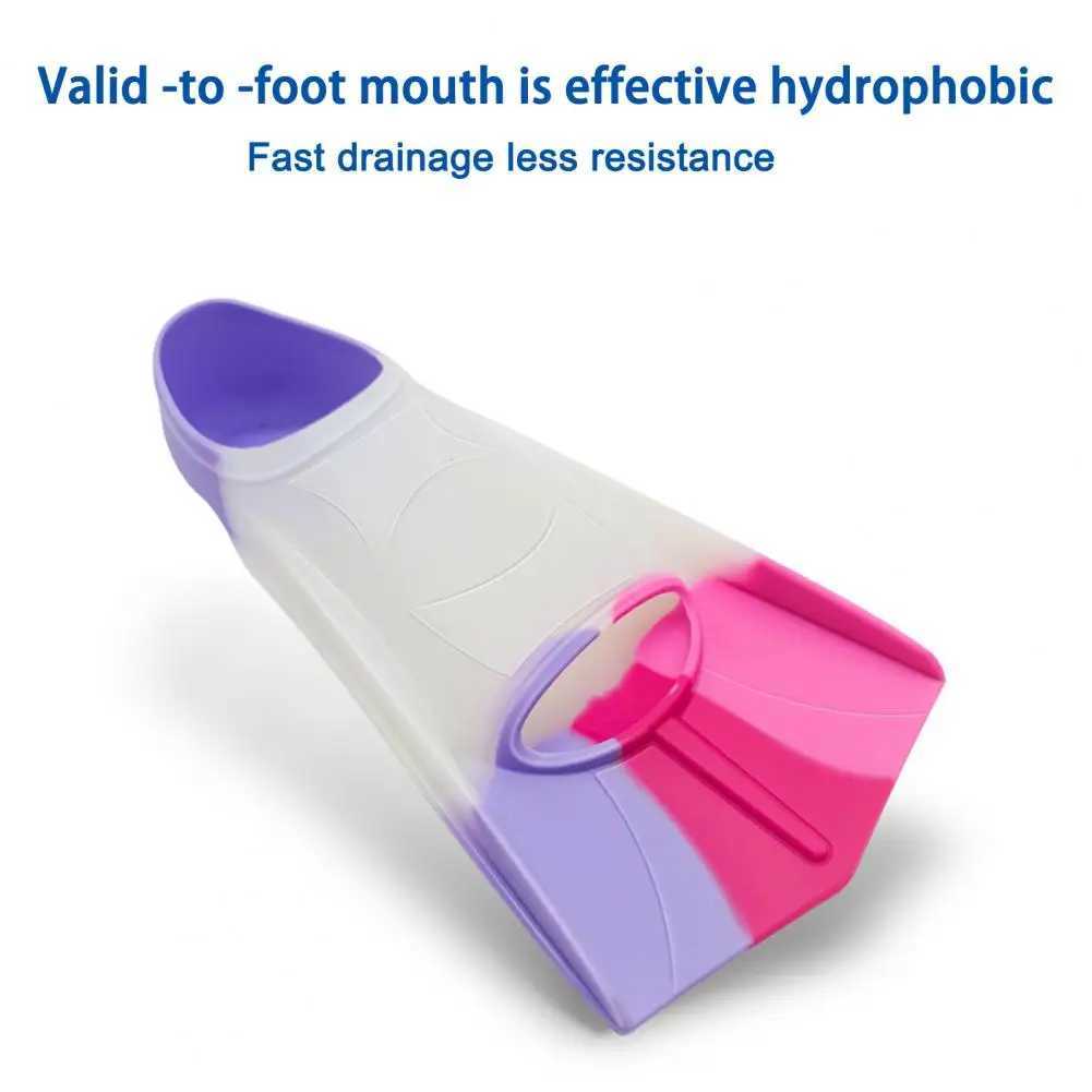 Silicone diving fins childrens swimming shoes childrens swimming fins short inflatable swimming fins flip cover swimming training finsY250412