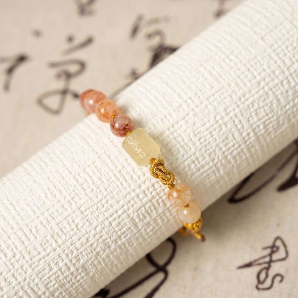 Dunhuang Sun-Kissed Crystal Bead Cord - Lemon & Citrine Gemstone Wrap for Uplifting Energy & Personal Motivation