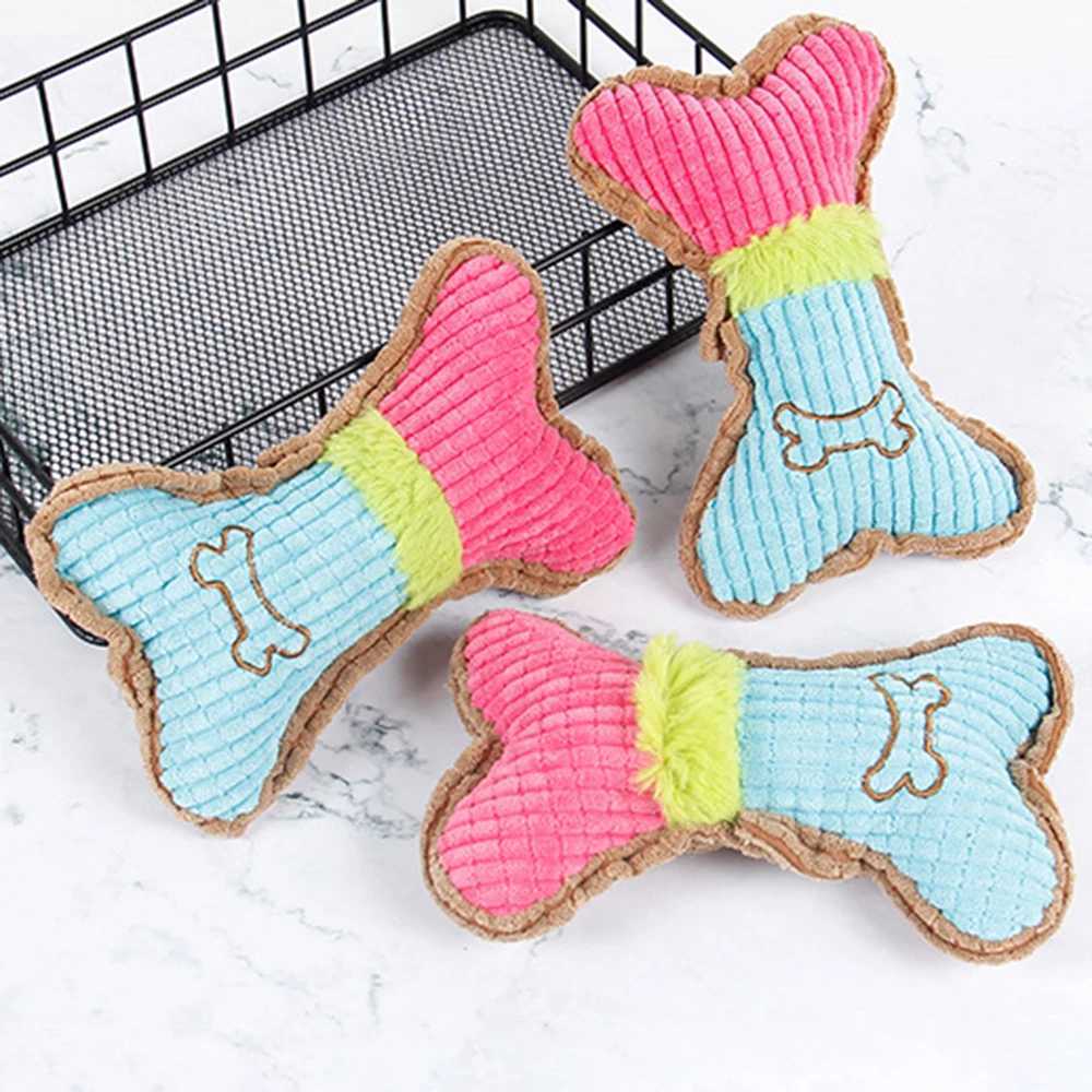 High Quality 1 pet sound grinding bite resistant plush toy for cats and dogs supplied with corn cob bones T2504012