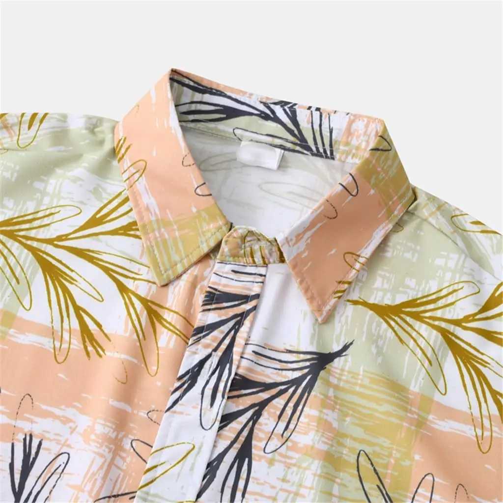 Summer mens shirt set retro simple striped beach short sleeved casual collar shirt oversized beach shorts Hawaiian suit clothingXJ250412