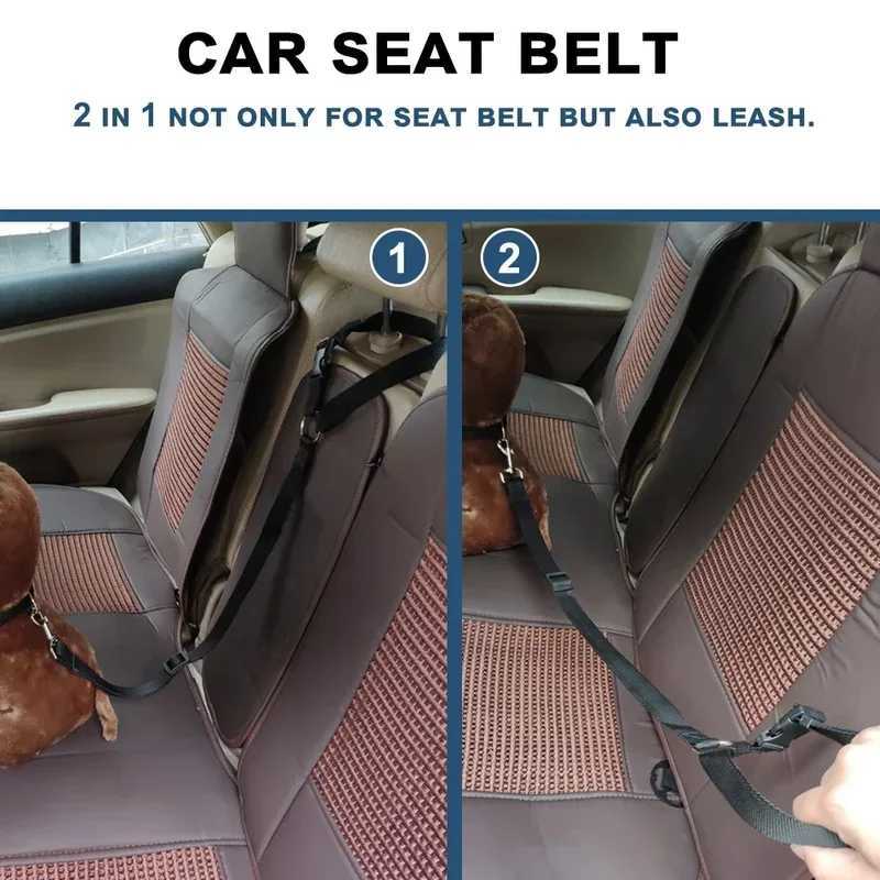 Solid color 2-in-1 pet car seat with nylon lead belt harness adjustable dog harness pet accessories Y250412