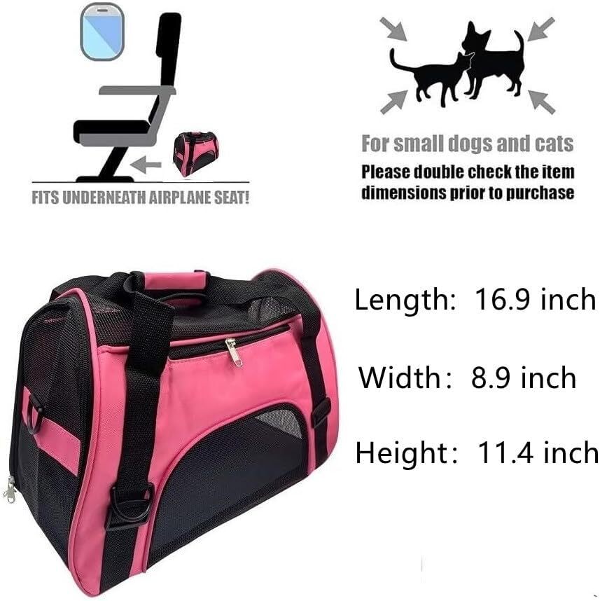 TIYOLAT pet travel bag, airline approved luggage bag, pet travel portable bag, suitable for small dogs, cats, and puppies, small animals (small size, 