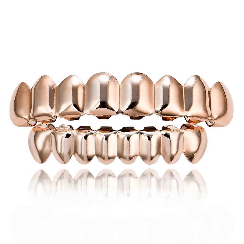Hip Hop Gold Braces Upper Teeth 8 Lower Teeth 8 Real Gold Plated 18K Mens and Womens Party Jewelry Accessories W250412