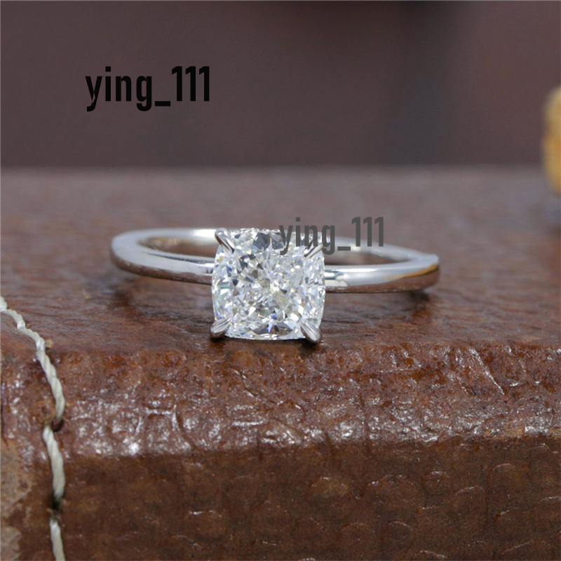 Jewelry 1.0 Carat Cushion Cut Hiden Halo Engagement Ring For Women Solid White Gold Lab Diamond IGI Certificate Wedding Ring E VS1 HPHT CVD Diamond