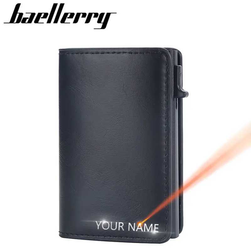 2024 New RFID Short Mens Wallet Free Name Carving Mini Ultra Thin Card Holder Mens Wallet High Quality Mens Pop up Wallet Z250411