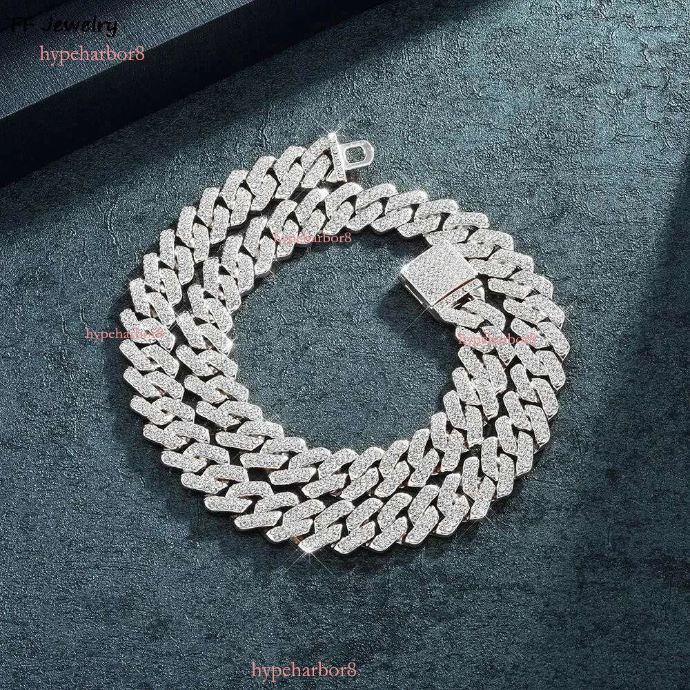 k Chain Hip Hop Men iced out p chain 2 Row Rhie Paved Miami Rhombus Cuban men Necklace 241107
