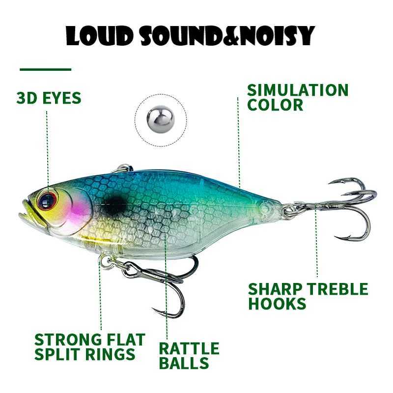 TSUYOKI 2024 VIB Lure 60mm 12g Sinking Vibration Fishing Lures Lipless Crankbait Noisy Rattlin Wobbler Jackall TN60 Ratter Bait Z250411