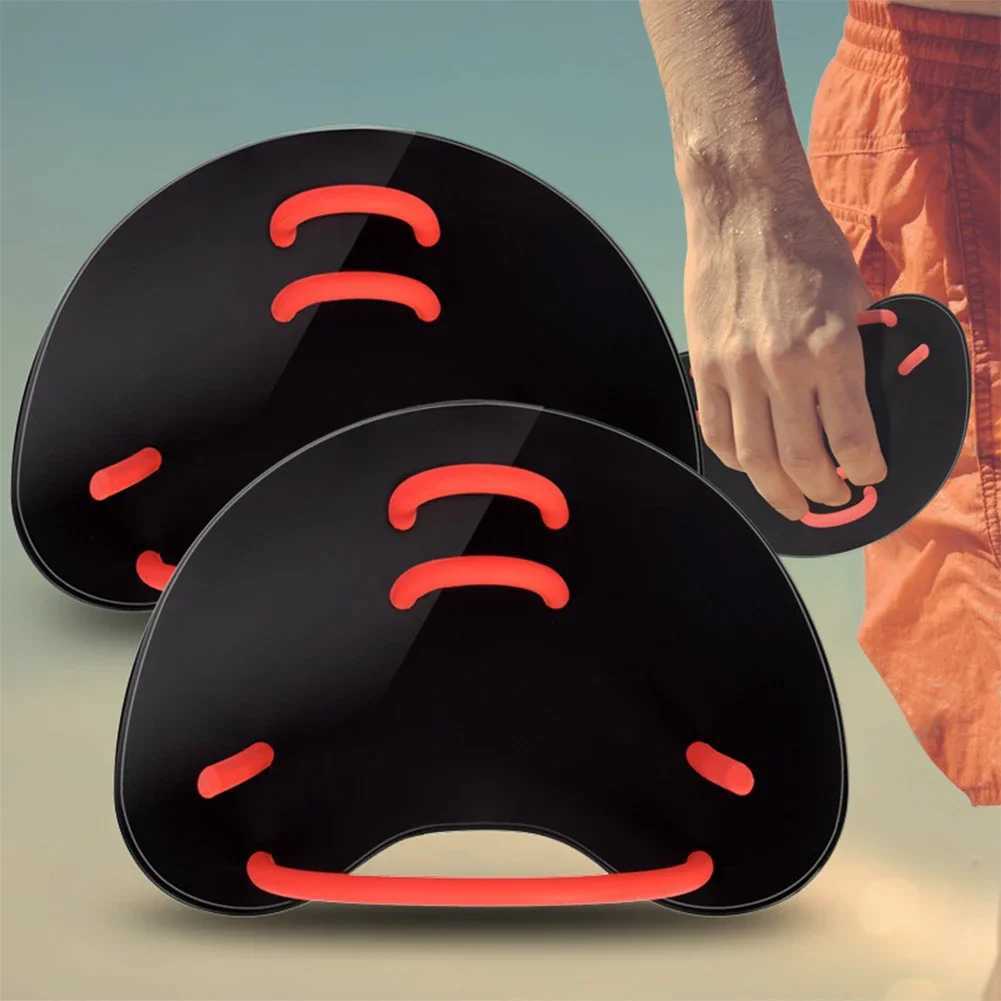 Swimming Paddle Adjustable Adult Swimming Pool Sports Professional Training Finger Hand Mesh Glove Paddle EquipmentY250412