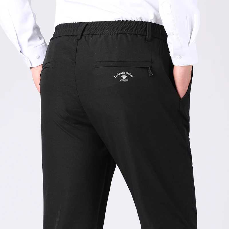 Mens elastic waist pants elastic casual pants plus size Trouser sportswear running and jogging pants 5XL W250411