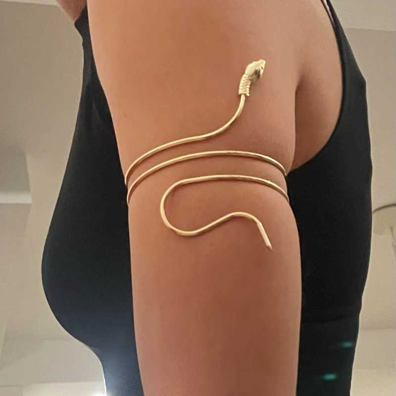 2023 Punk Coiled Snake Spiral Upper Arm Cuff Armlet Armband Bangle Women Jewelry Egypt Swirl Snake Arm Cuff Armlet BraceletC250411