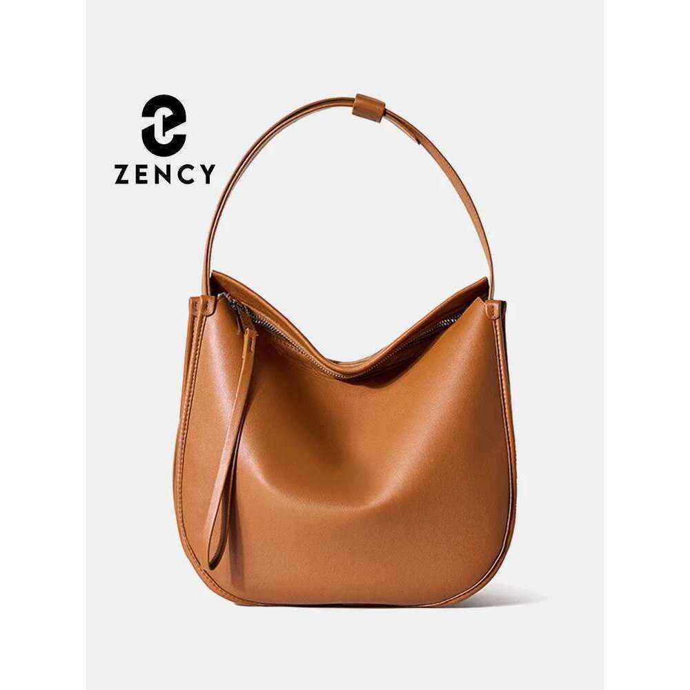 Designer Bag Zency Women Brown Messenger Soft Leather Fashion Girl Handbags Designer Shoulder Large Capacity Hobo Bag Satchel 2024