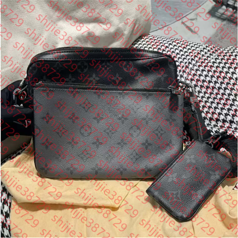 2025 S LOCK Crossbody Bag Men Designer Messenger Bag Embossed Monograms Shoulder Bag Courier Macassars Handbag Luxury Cross body Purse Wallets M46246