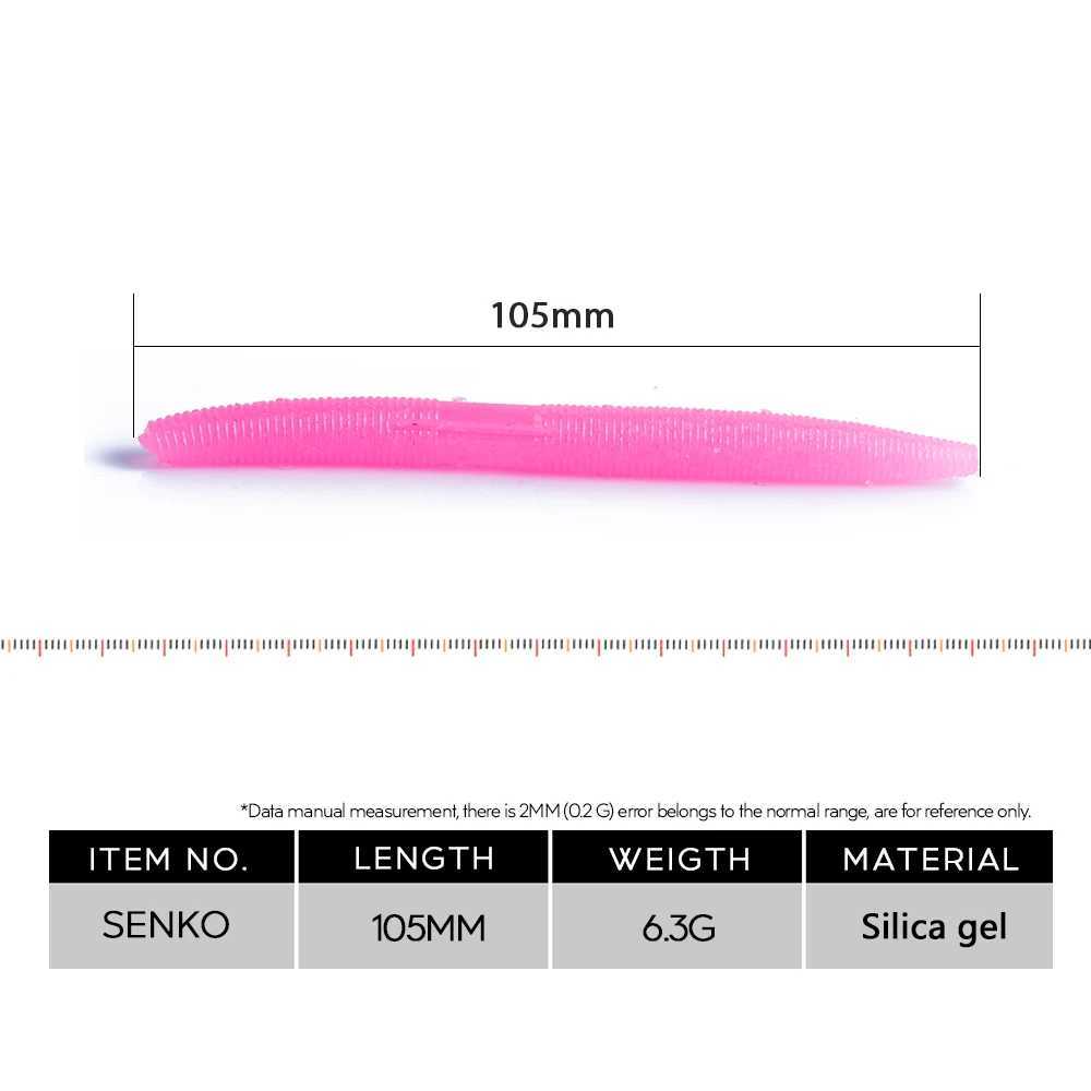 Hanlin 5pcs Silicone Worm 6.3g 105mm Sinking Wobbler Swimbait Soft Fishing Lure Bass Carp Bait Finesse Artificial Lures Tackle Z250411