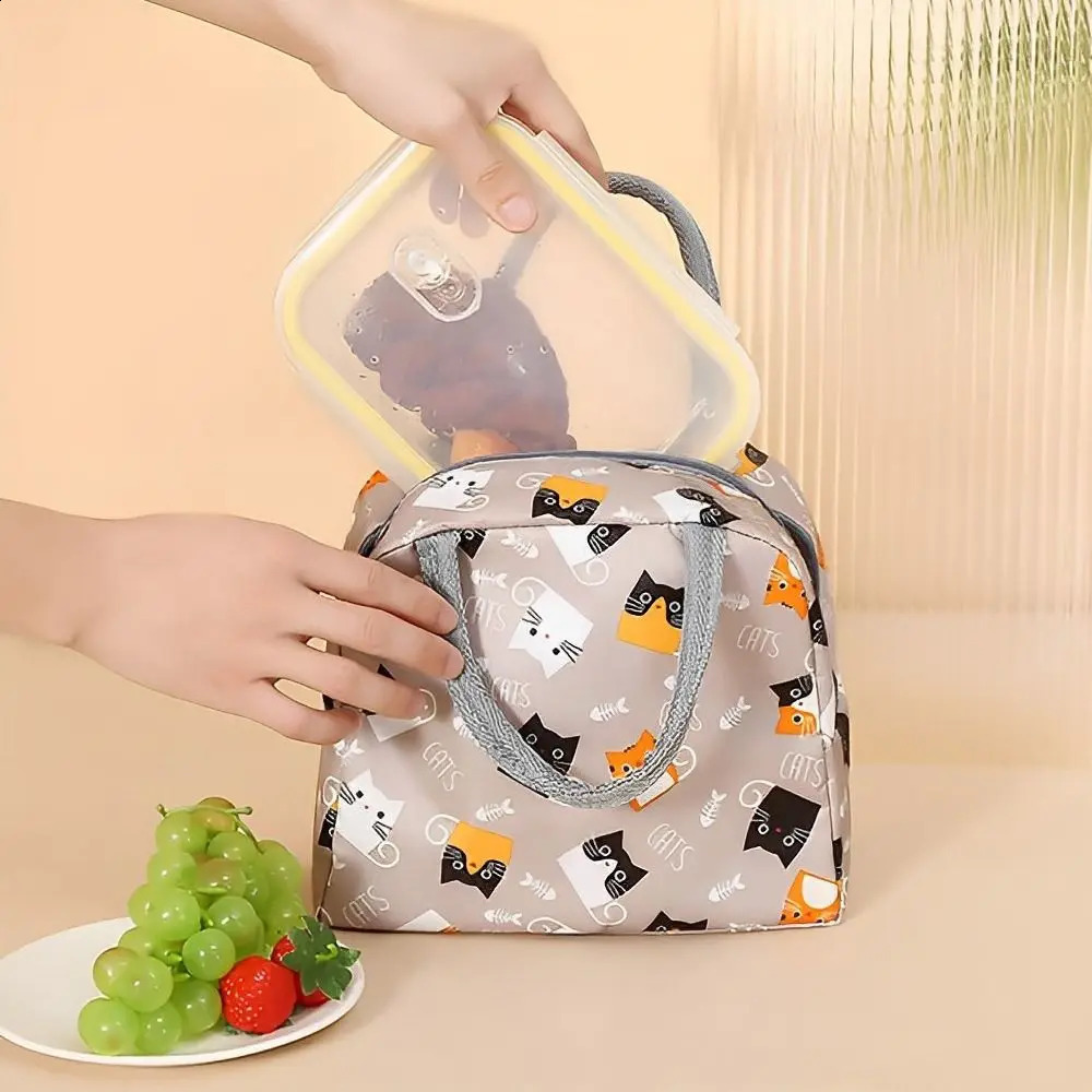 Reusable womens lunch bag large capacity small insulated cooler lunch container leak proof lunch handbag 250410