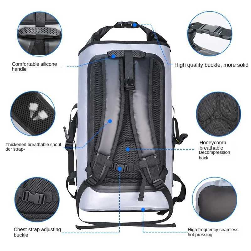 32L waterproof backpack large capacity cycling outdoor hiking dry wet separation lightweight diving equipment Z250411
