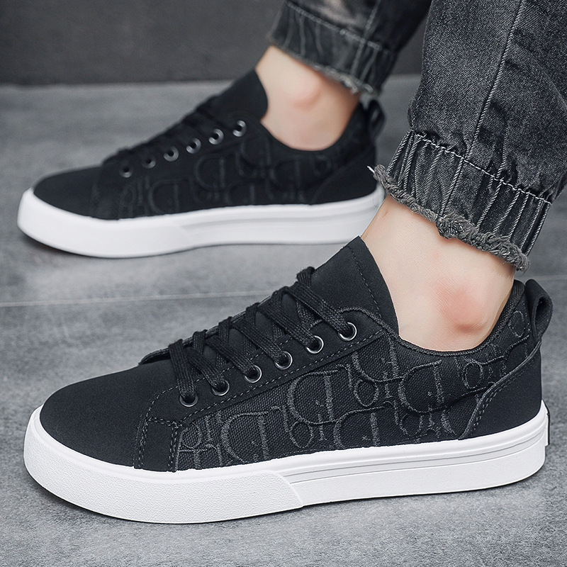 2025 Men's trendy brand all-match breathable canvas sneakers casual shoes fashionable sports shoes lace-up Japanese style student men's shoe